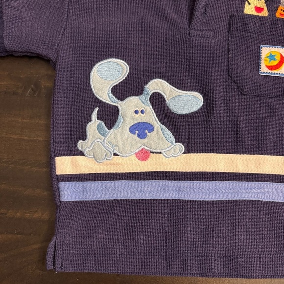 Vintage 2000 Blue’s Clues Embroidered Shirt Toddler 3T Navy Retro Nickelodeon - Picture 3 of 7